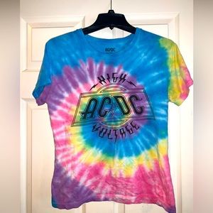Women’s Large Tie-Dye AC-DC Graphic Tee
